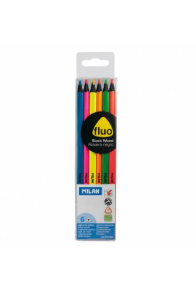 Milan Black Mood Fluo Colored Pencils – 6 Pack