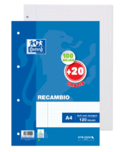 Oxford A4 Refill Pad – 120 Sheets