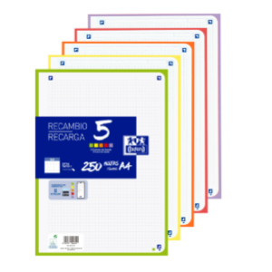Oxford A4 Refill Pad – 5 Color Border Pack – 250 sheets