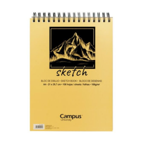 Campus University A4 Sketch Book – Spiral Bound (100 Sheets)